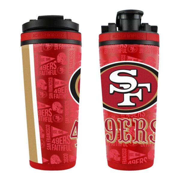 WinCraft San Francisco 49ers 26oz. 4D Stainless Steel Ice Shaker Bottle