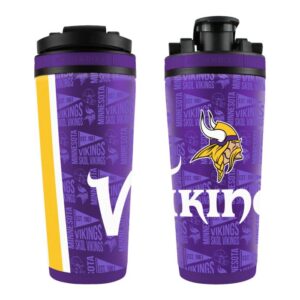 WinCraft Minnesota Vikings 26oz. 4D Stainless Steel Ice Shaker Bottle