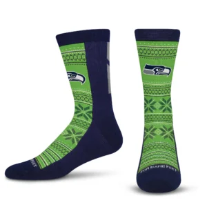 Seattle Seahawks Team Ugly Holiday Crew Socks, Men's