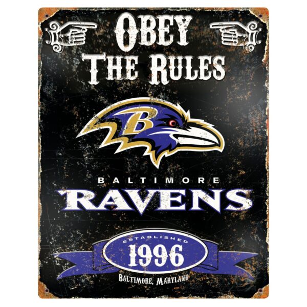 Baltimore Ravens Vintage Metal Sign