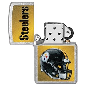 Zippo NFL Pittsburgh Steelers Helmet Street Chrome Pocket Lighter